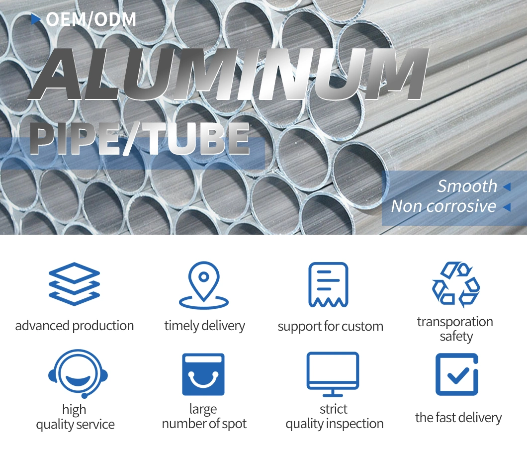 China Supplier Aluminum Square Tubing 3004 T5 7075 T6 Aluminum Pipe Tube