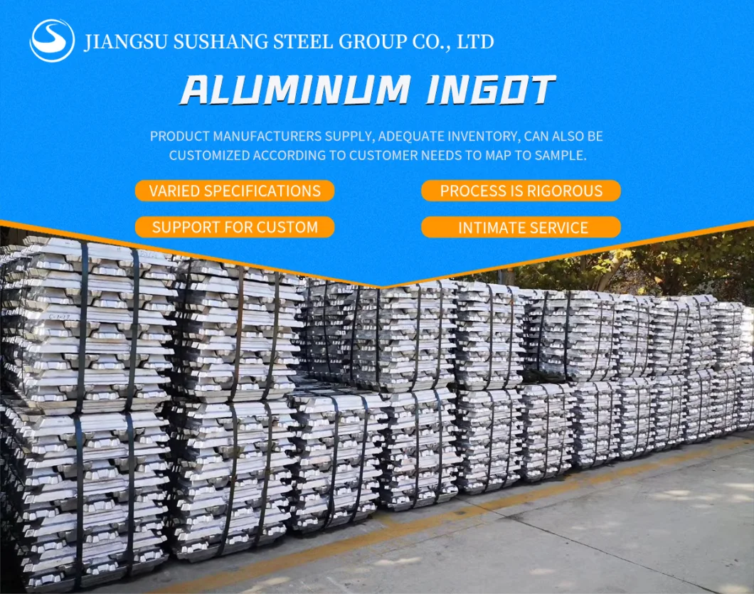 High Purity Primary Extrusion Silver White A5 A7 A8 99.7% Pure Aluminum Ingot